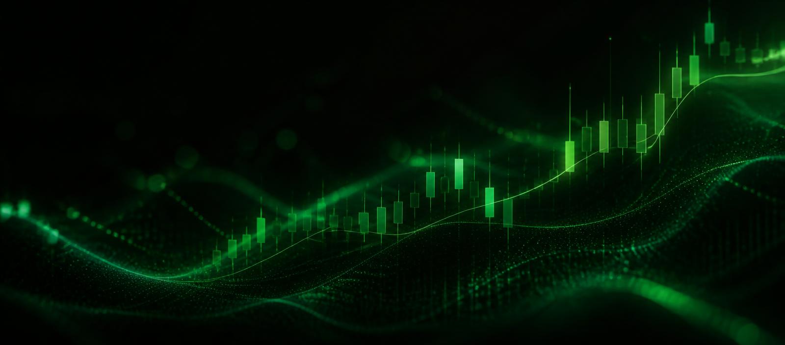 Rising green market chart data visualisation